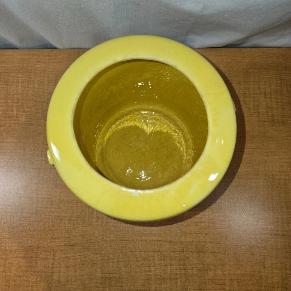 Vintage MCCOY Yellow Cookie‎ Jar with Red flowers - NO LID 8